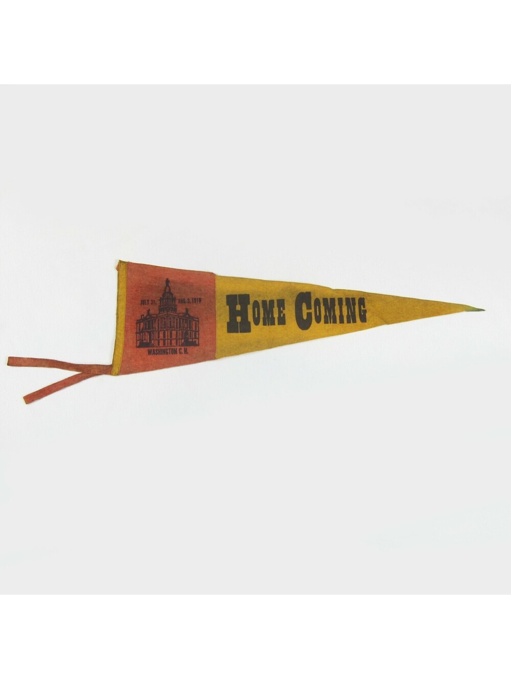 Antique 1918 World War I Felt Pennant Veteran Home Coming Washington Court House